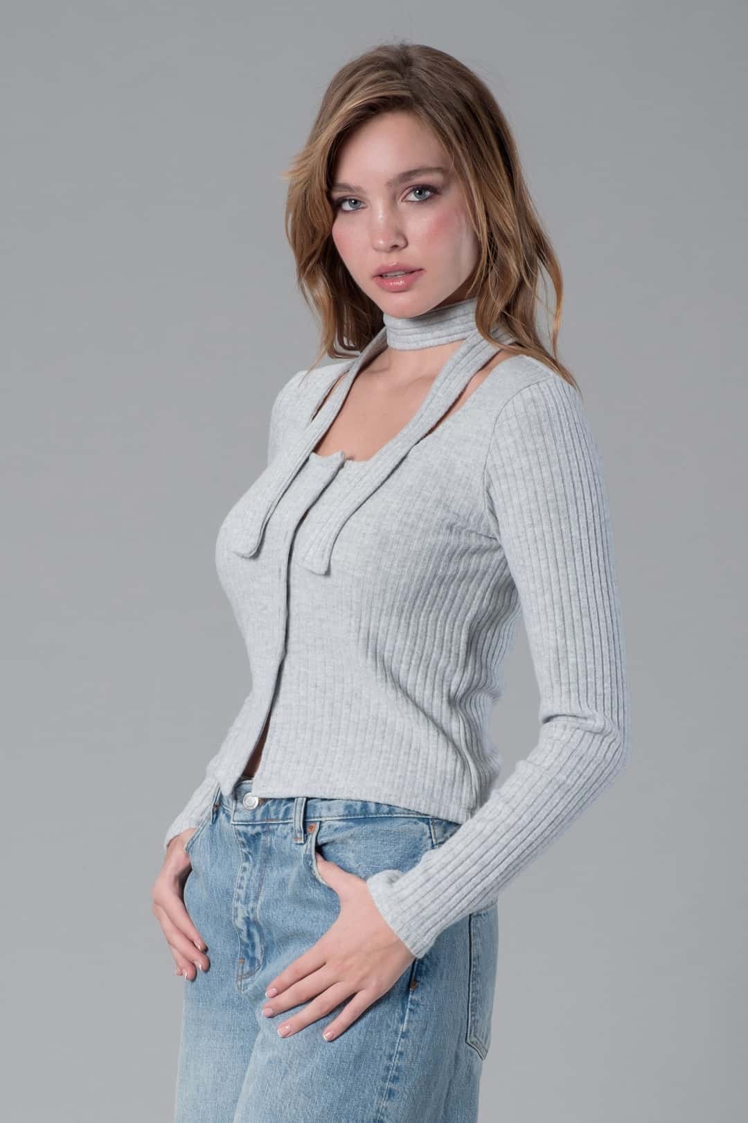 Fular Detaylı Fitilli Body