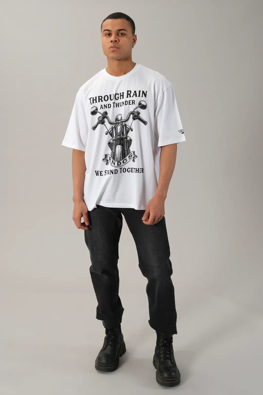 Rain Dogs Motor ve Slogan Baskılı Tişört