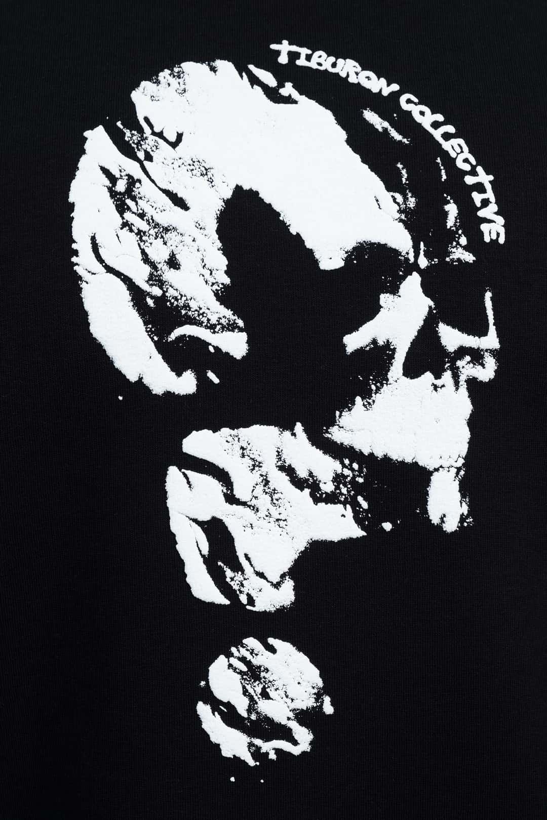 Kabartma Baskılı Siyah Erkek Sweatshirt