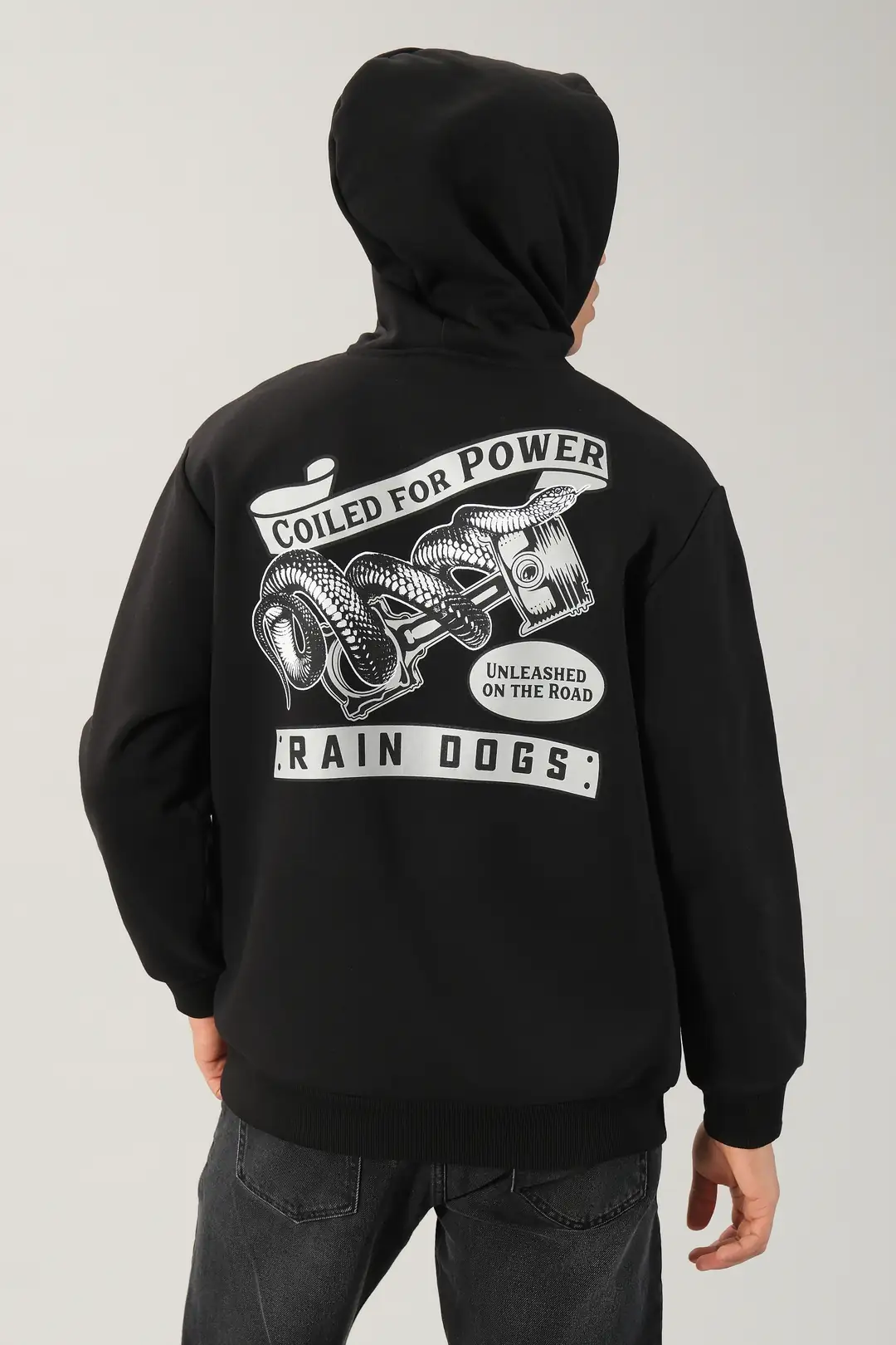 Rain Dogs Yılan Baskılı Hoodie