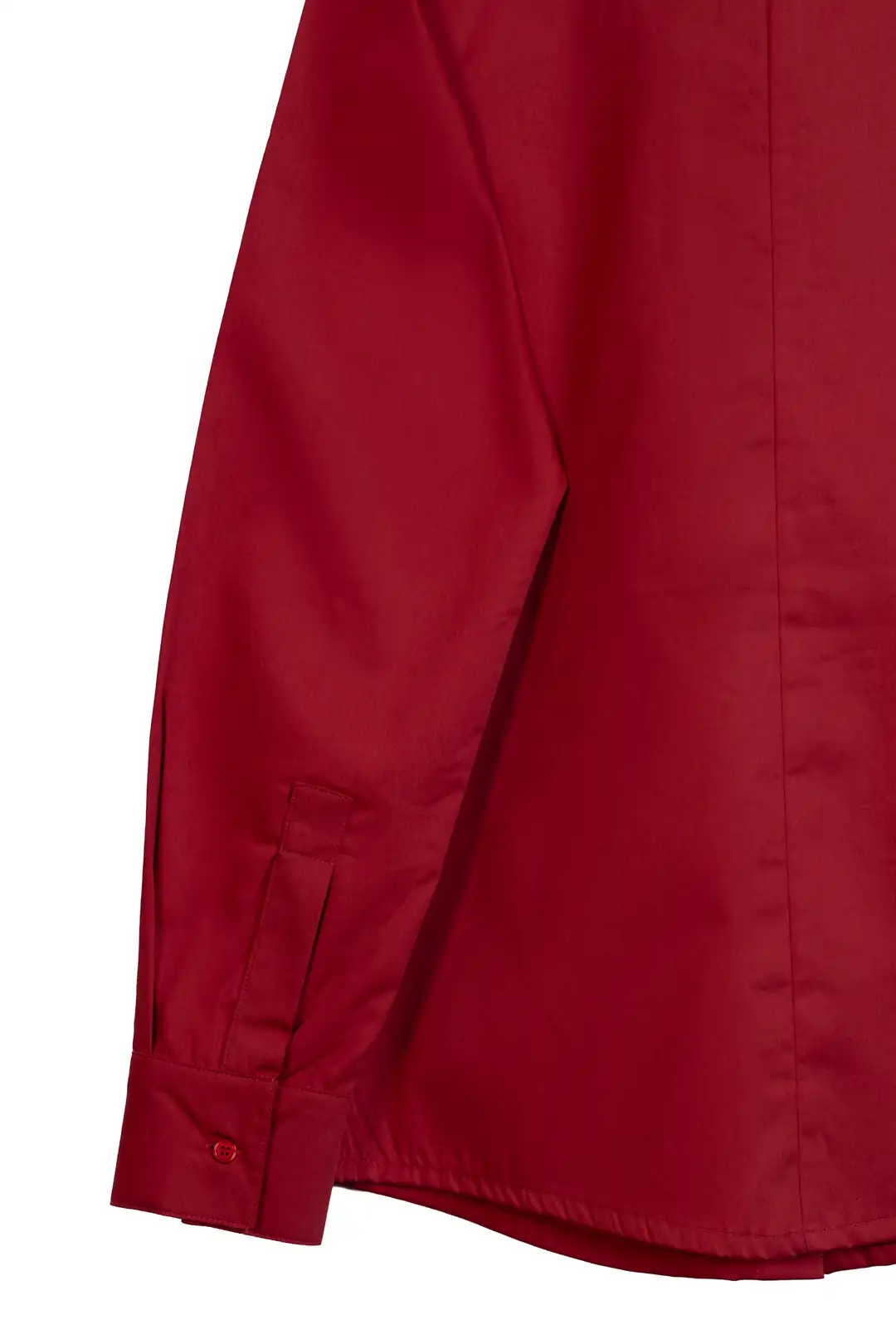 Kadın Pamuk Saten Uzun Kollu Kırmızı Gömlek