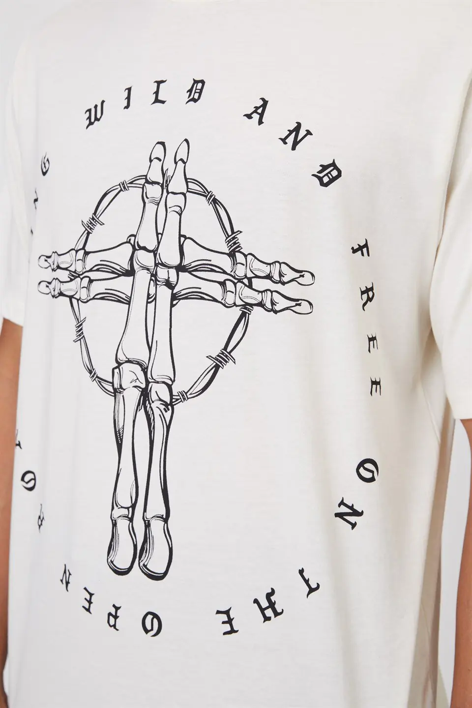 Büyük Baskılı Bisiklet Yaka Erkek Tişört