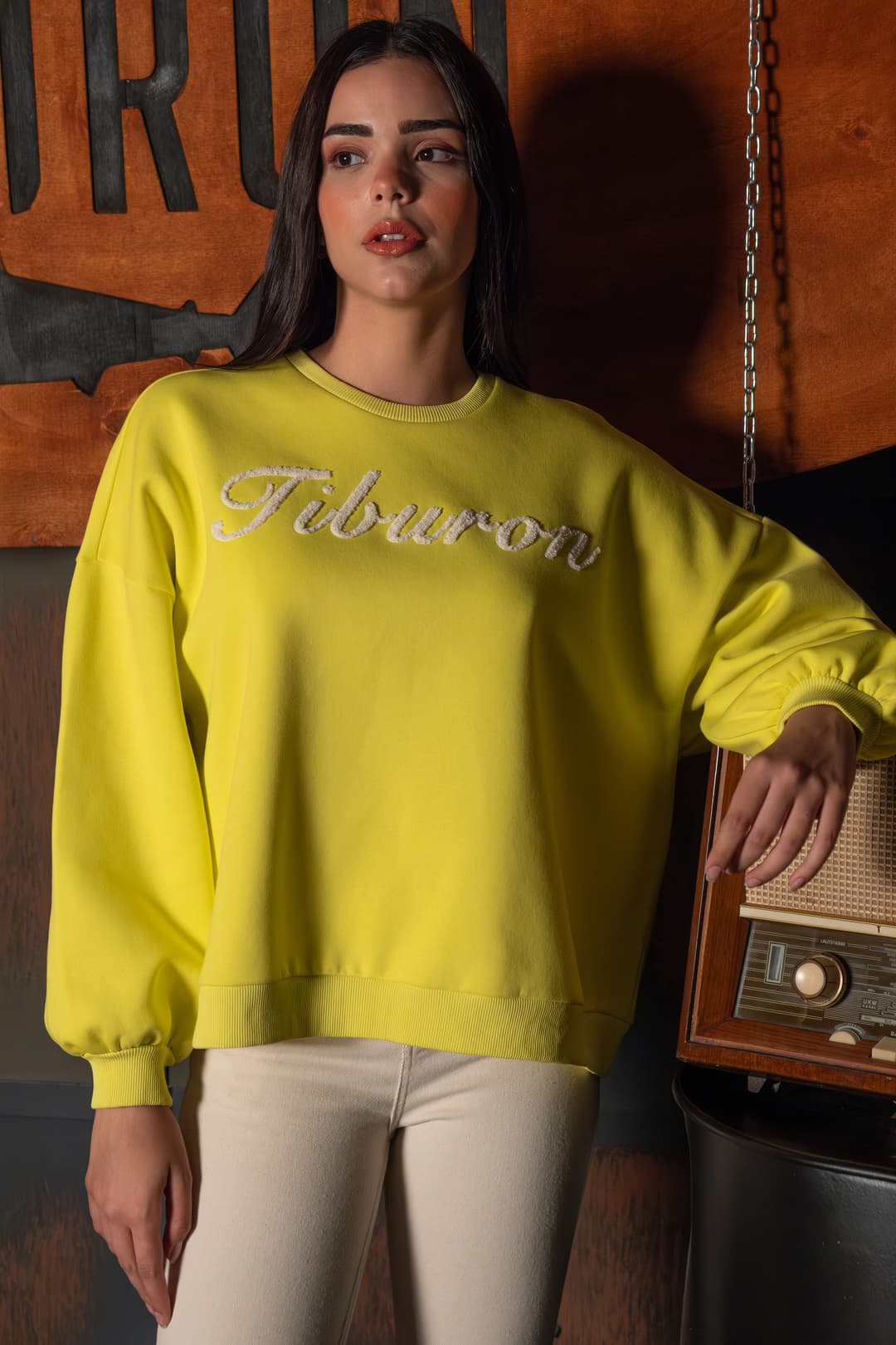Tiburon Nakışlı Sarı Sweatshirt
