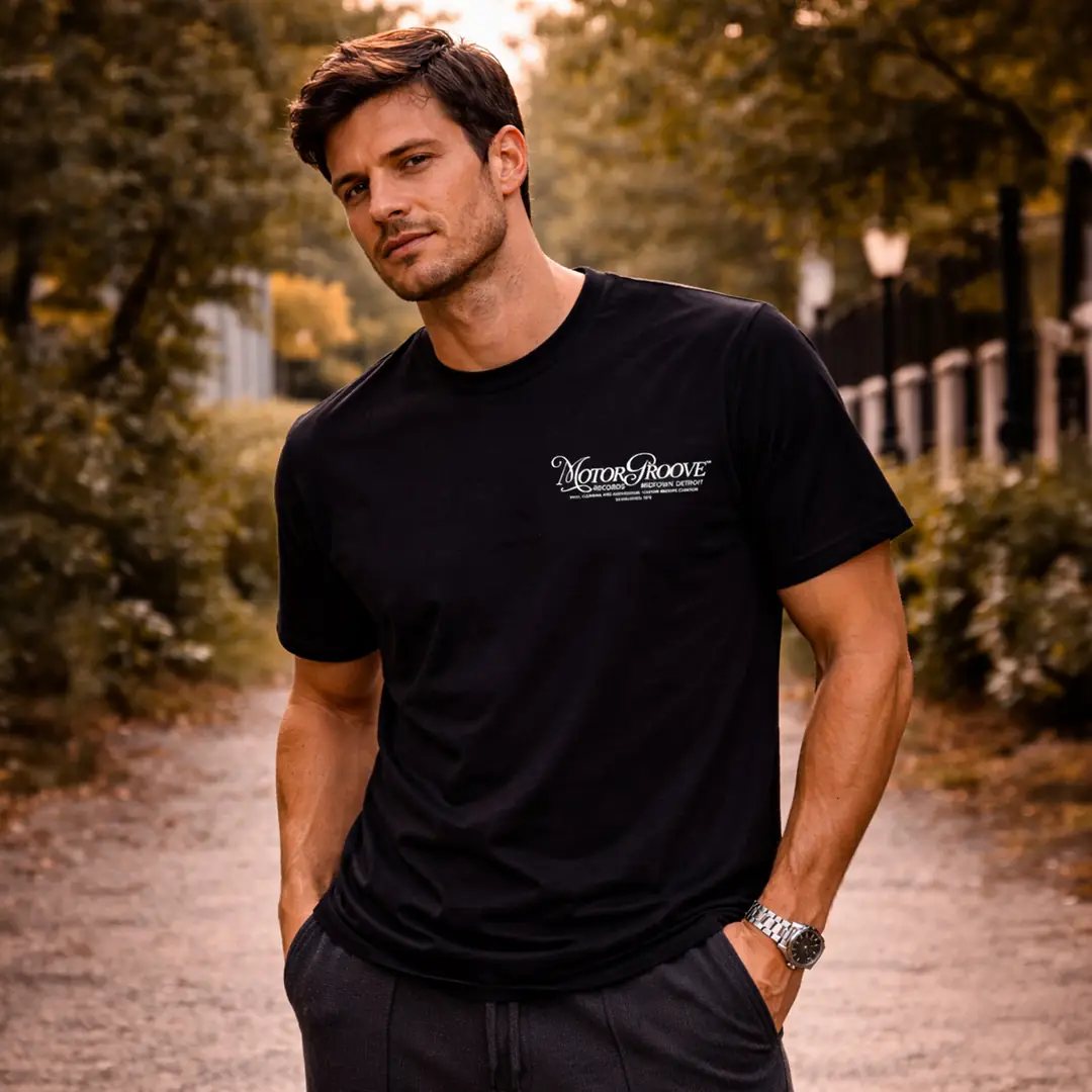 Önü ve Arkası Baskılı Siyah Erkek Regular Tişört