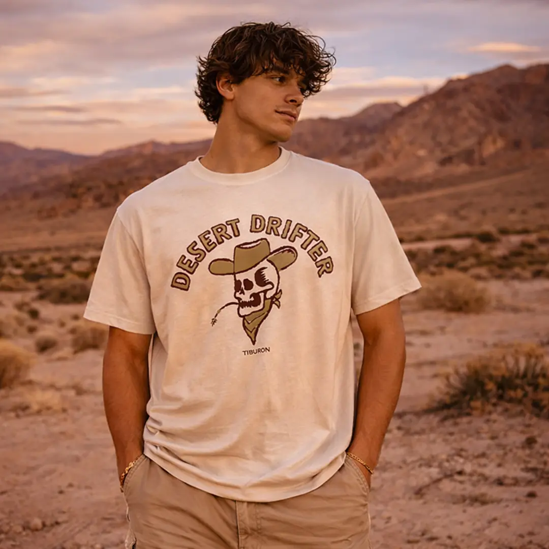 Baskılı Erkek Regular Bej Tişört