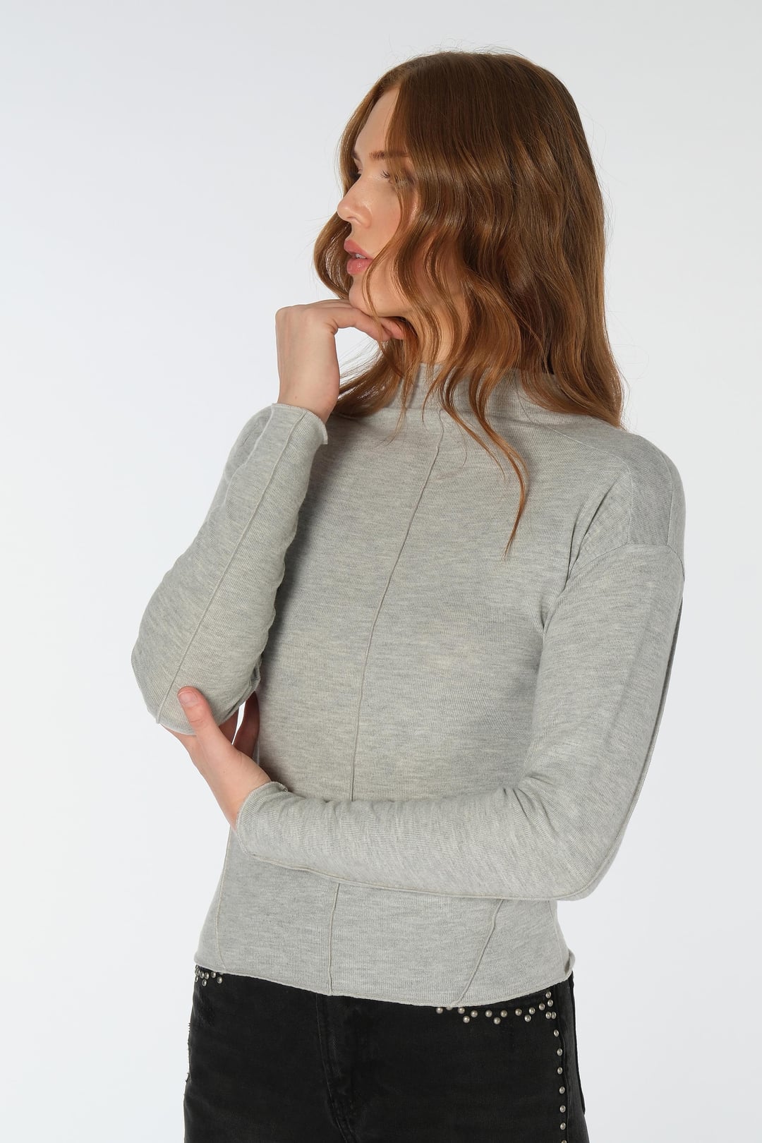 Dikiş Detaylı Dik Yaka Body