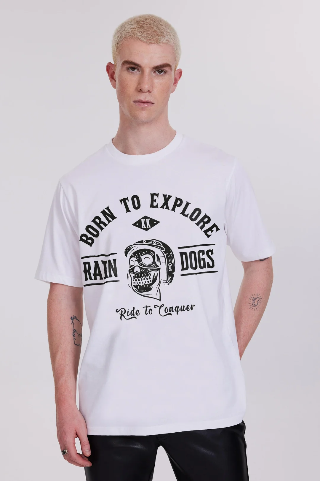 Rain Dogs Baskılı Beyaz Erkek Tişört