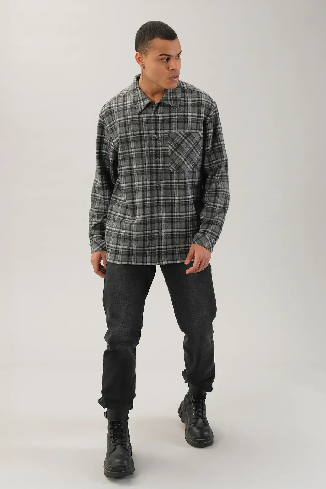 Antrasit Ekoseli Oduncu Gömlek