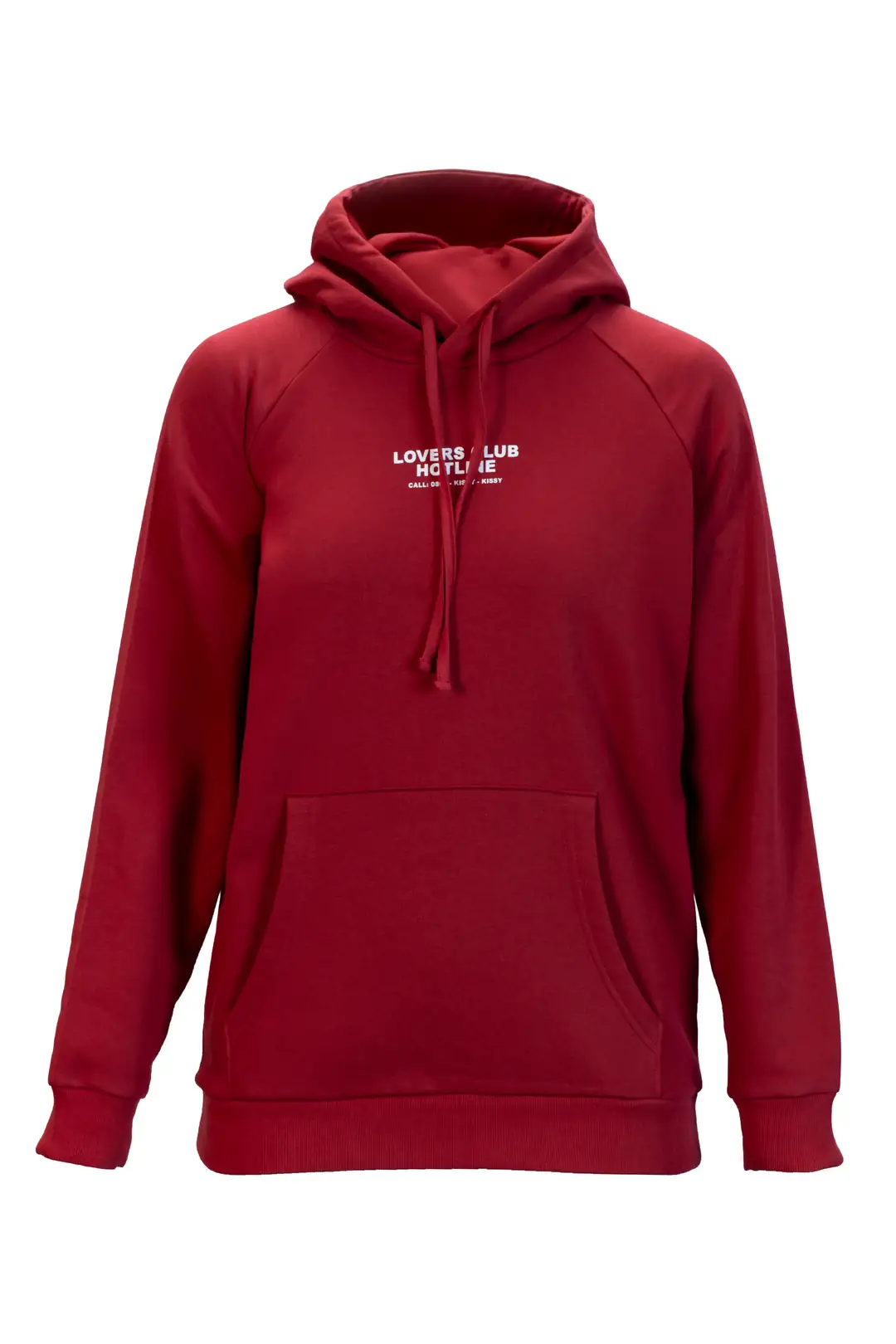 Kadın Kırmızı Baskılı Kapüşonlu Hoodie
