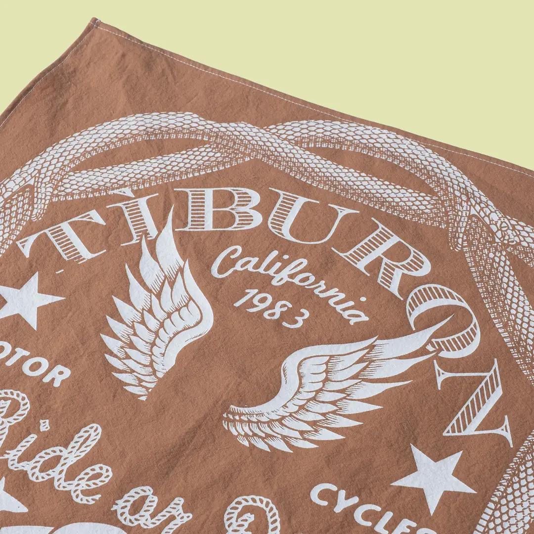 Poplin Baskılı Kahverengi Bandana