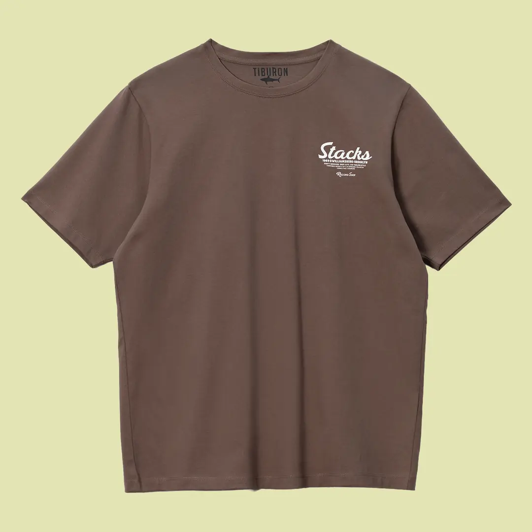 Erkek Önü ve Arkası Baskılı Kahverengi Regular Tişört