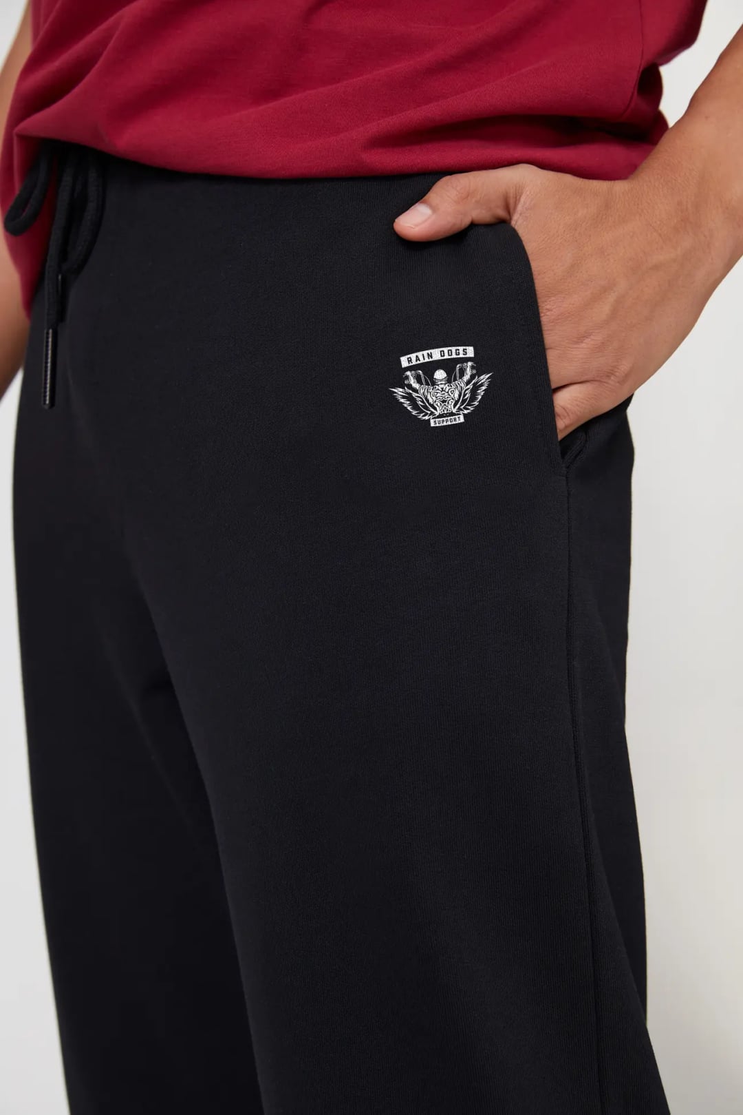 Rain Dogs Logolu Siyah Erkek Jogger Pantolon