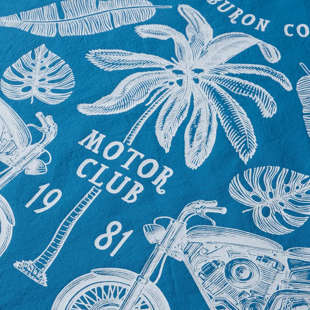 Poplin Baskılı Mavi Bandana