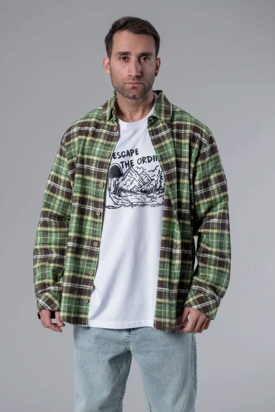 Yeşil Ekoseli Oduncu Gömlek