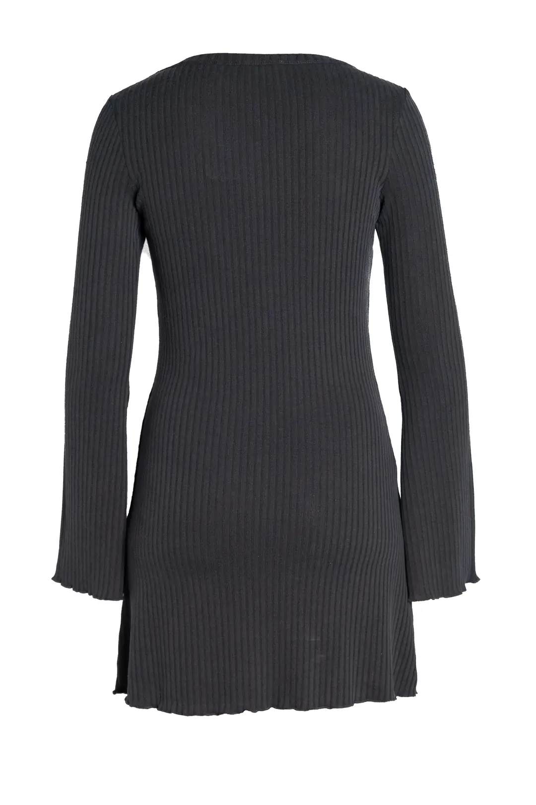 Fitilli Siyah V Yaka Elbise