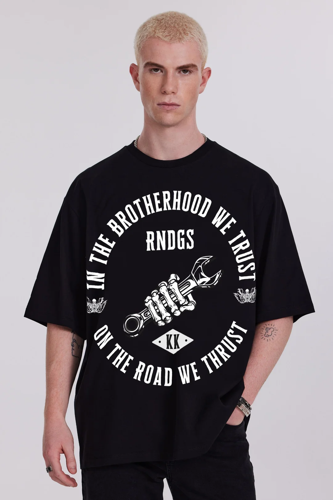 Rain Dogs Yazı Baskılı Siyah Erkek Tişört