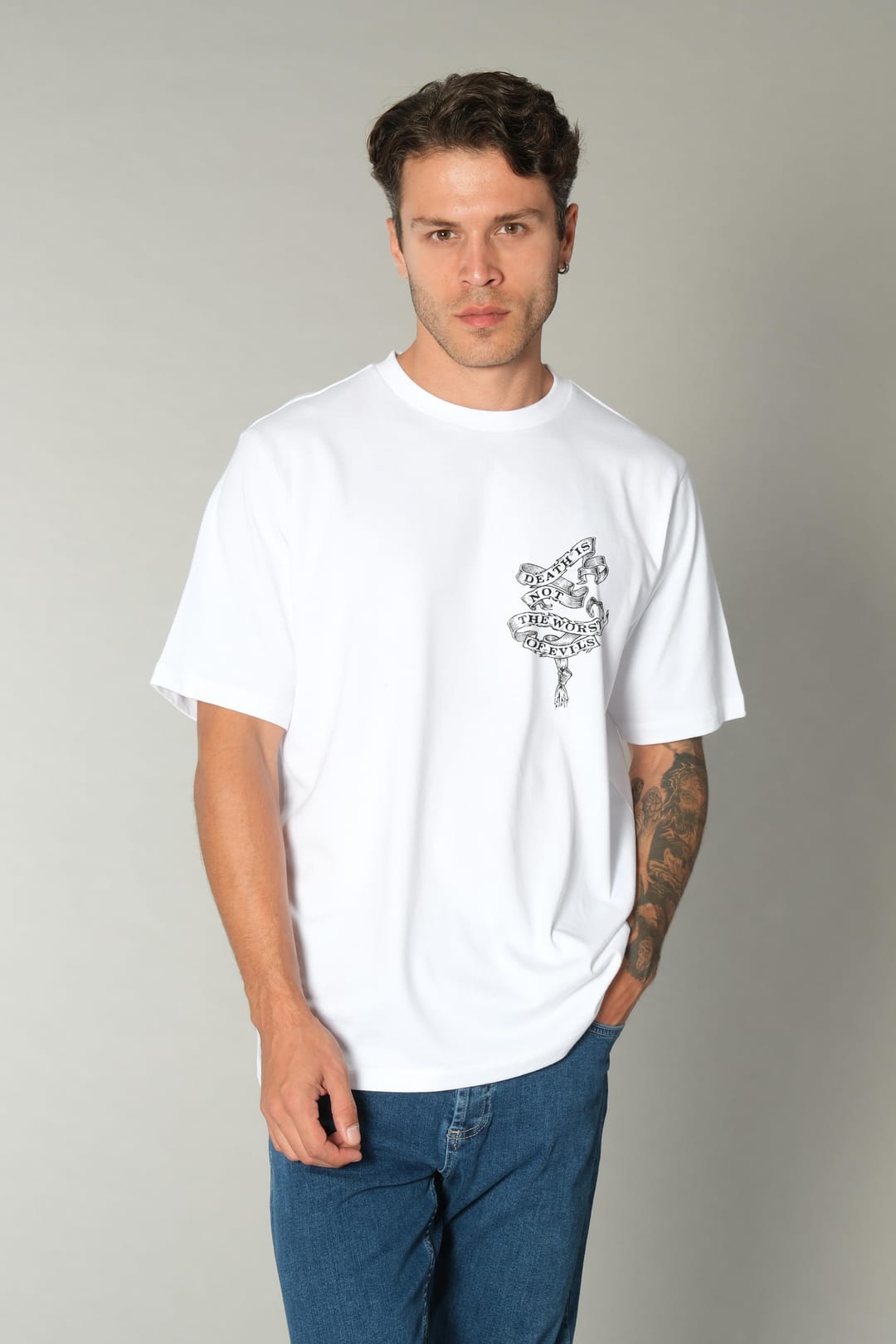 Baskılı Beyaz Tshirt