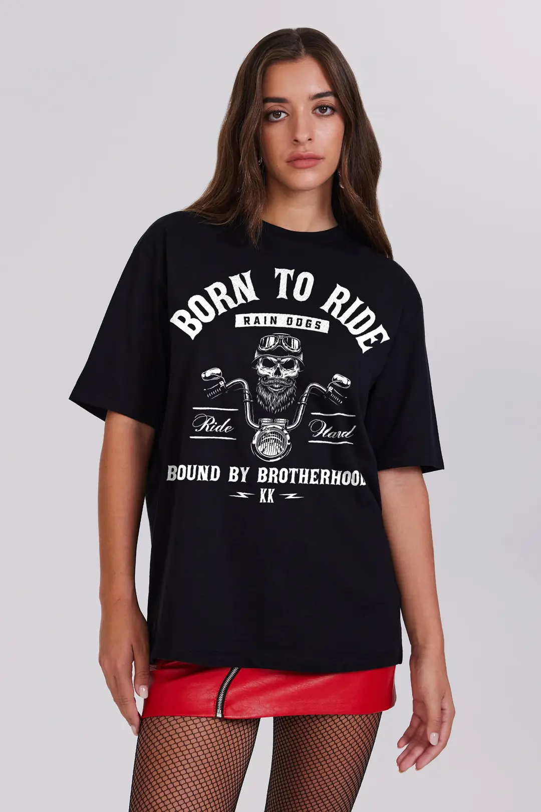 Rain Dogs Baskılı Siyah Kısa Kollu Kadın Tişört