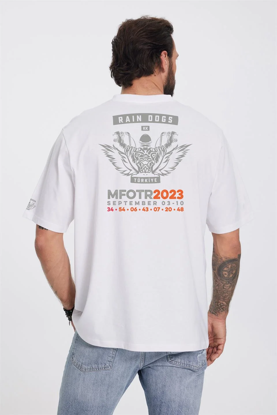 Rain Dogs Moto Fest Beyaz Erkek Tişört