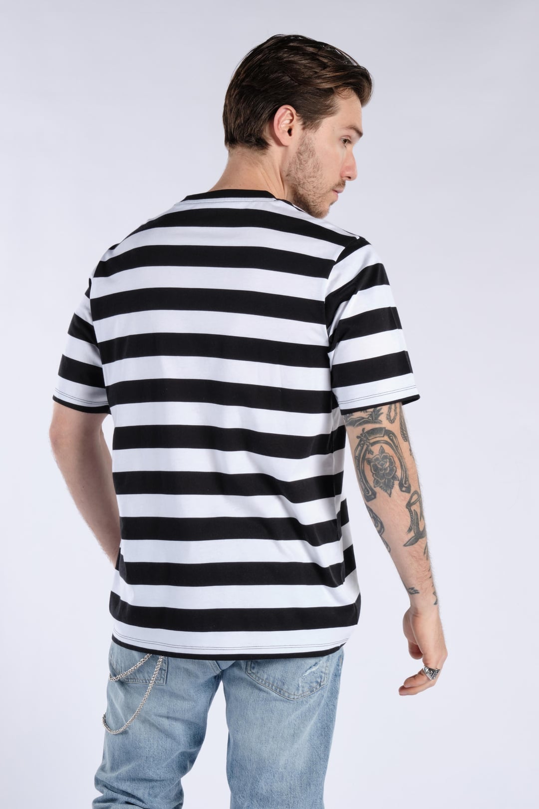 Çizgili Erkek Oversize Tişört