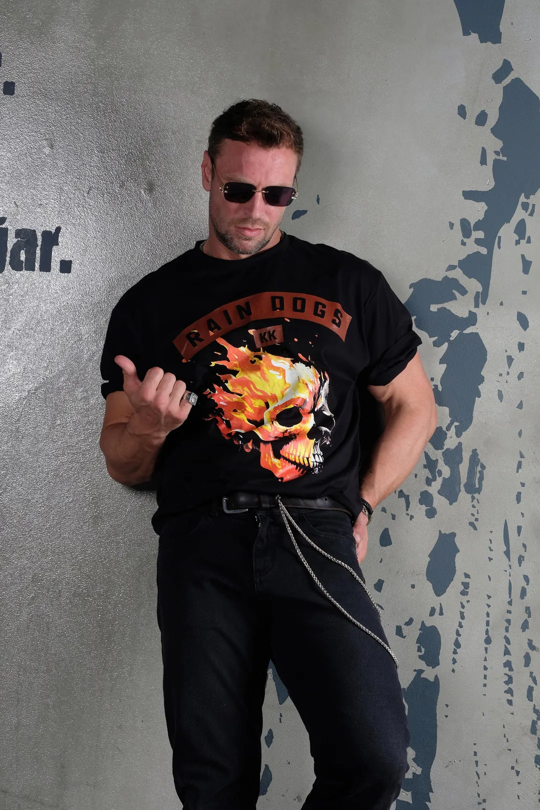 Alev Baskılı Erkek Oversize Tişört