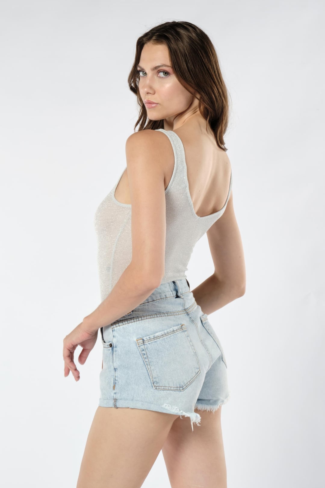Gri Transparan Çıtçıtlı Body