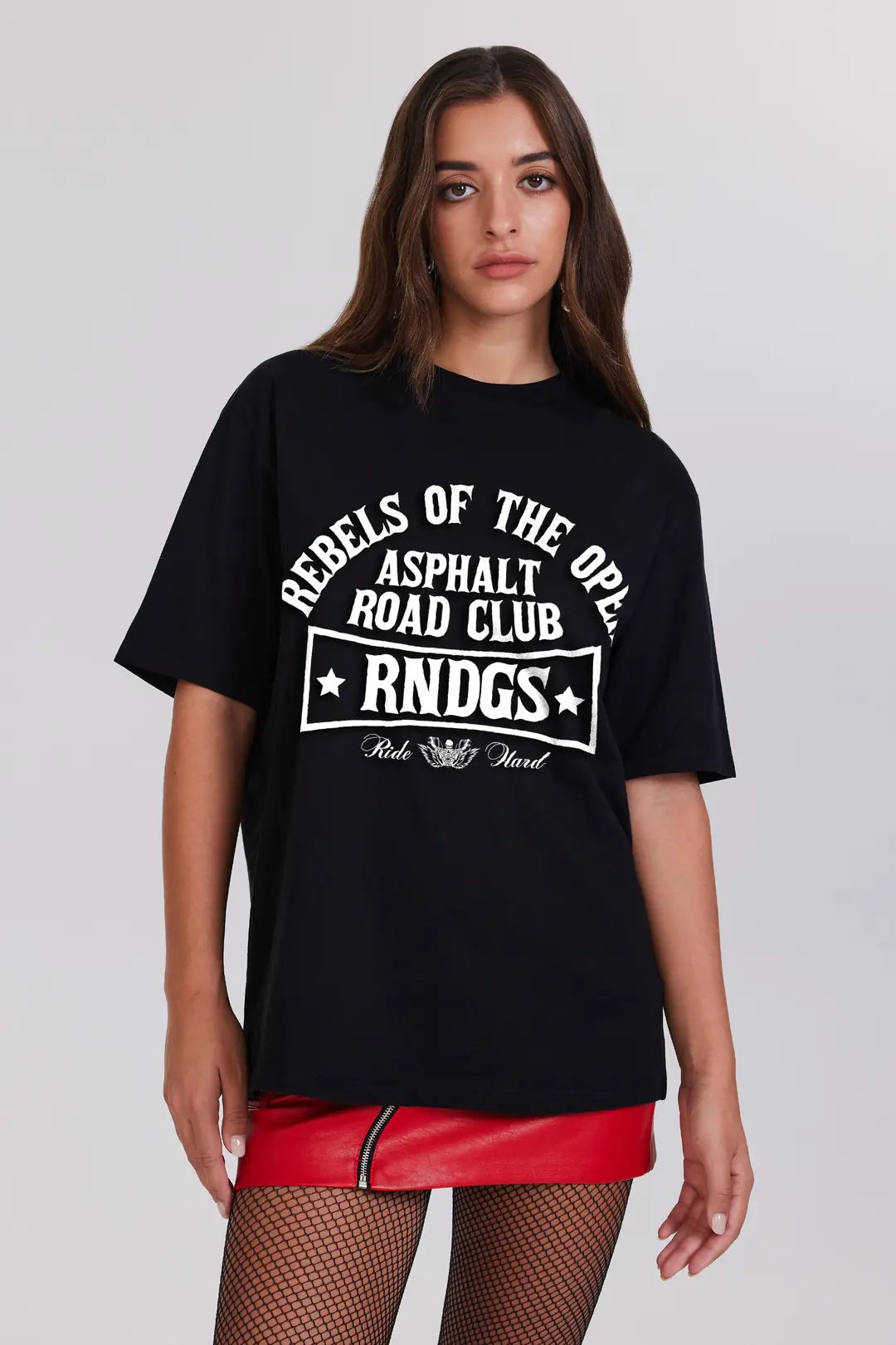 Rain Dogs Kulüp Baskılı Siyah Kadın Tişört