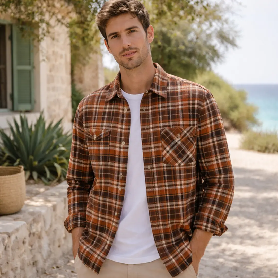 Kahverengi Ekoseli Oduncu Gömlek