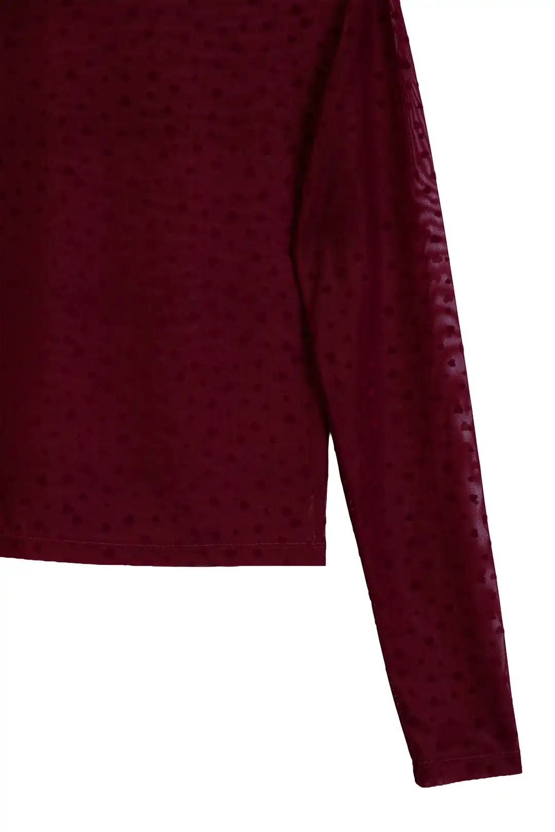 Kadın Kalp Desenli Transparan Top Body