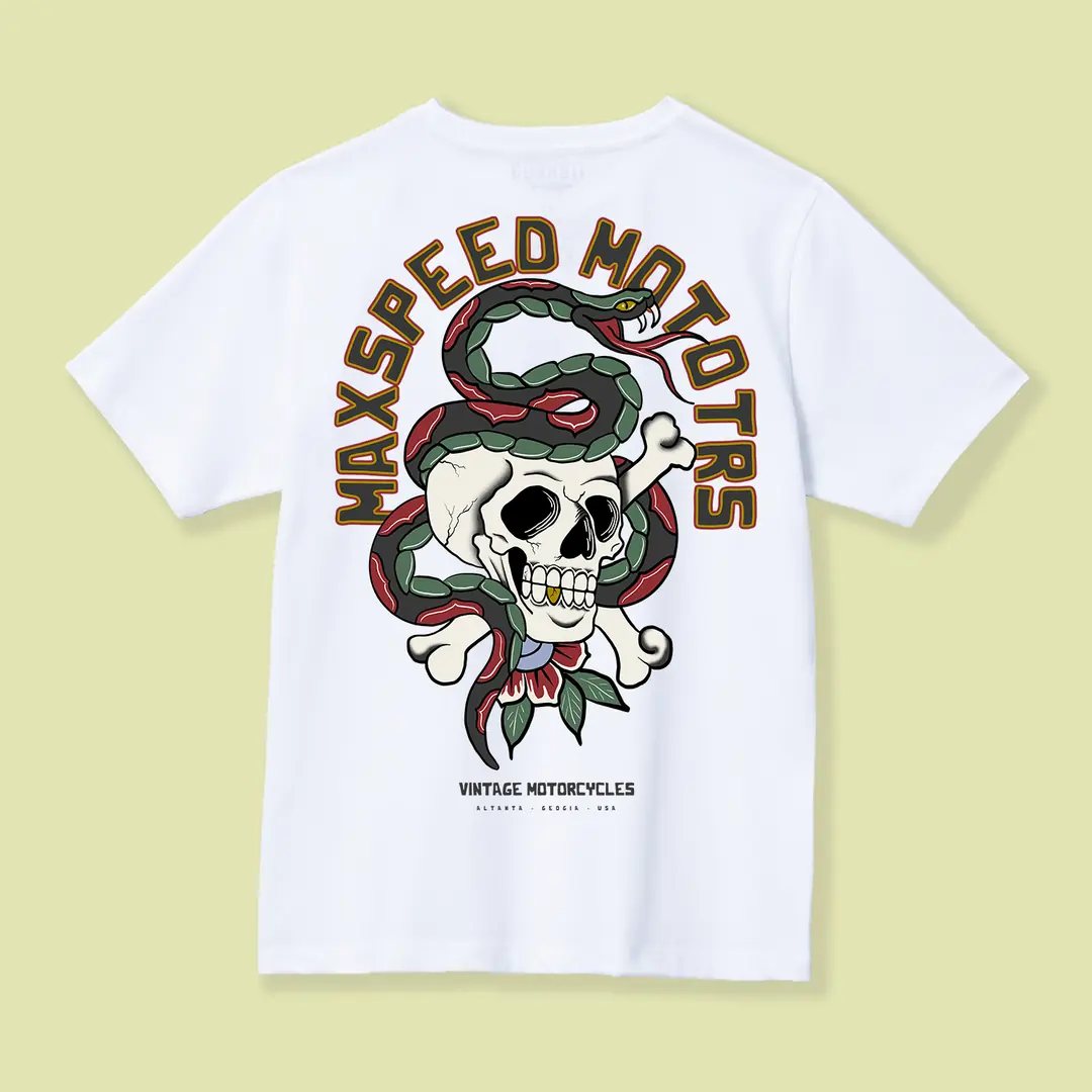 Ön ve Arka Baskılı Erkek Beyaz Regular Tişört