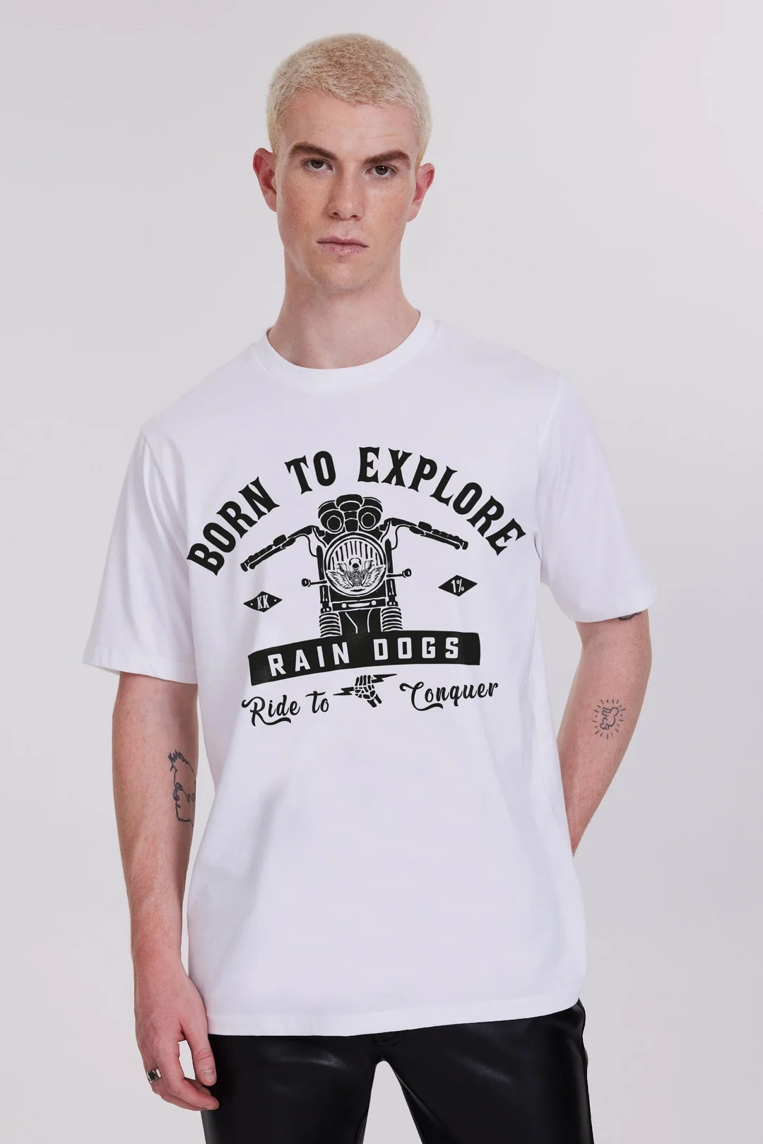 Rain Dogs Tema Baskılı Beyaz Erkek Tişört