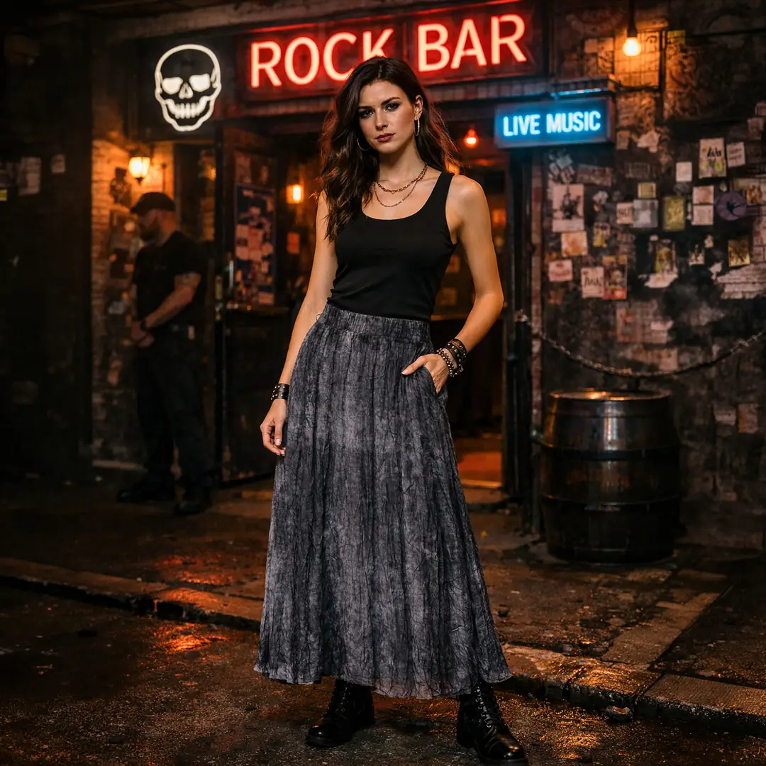 Antrasit Transparan Tül Kadın Etek