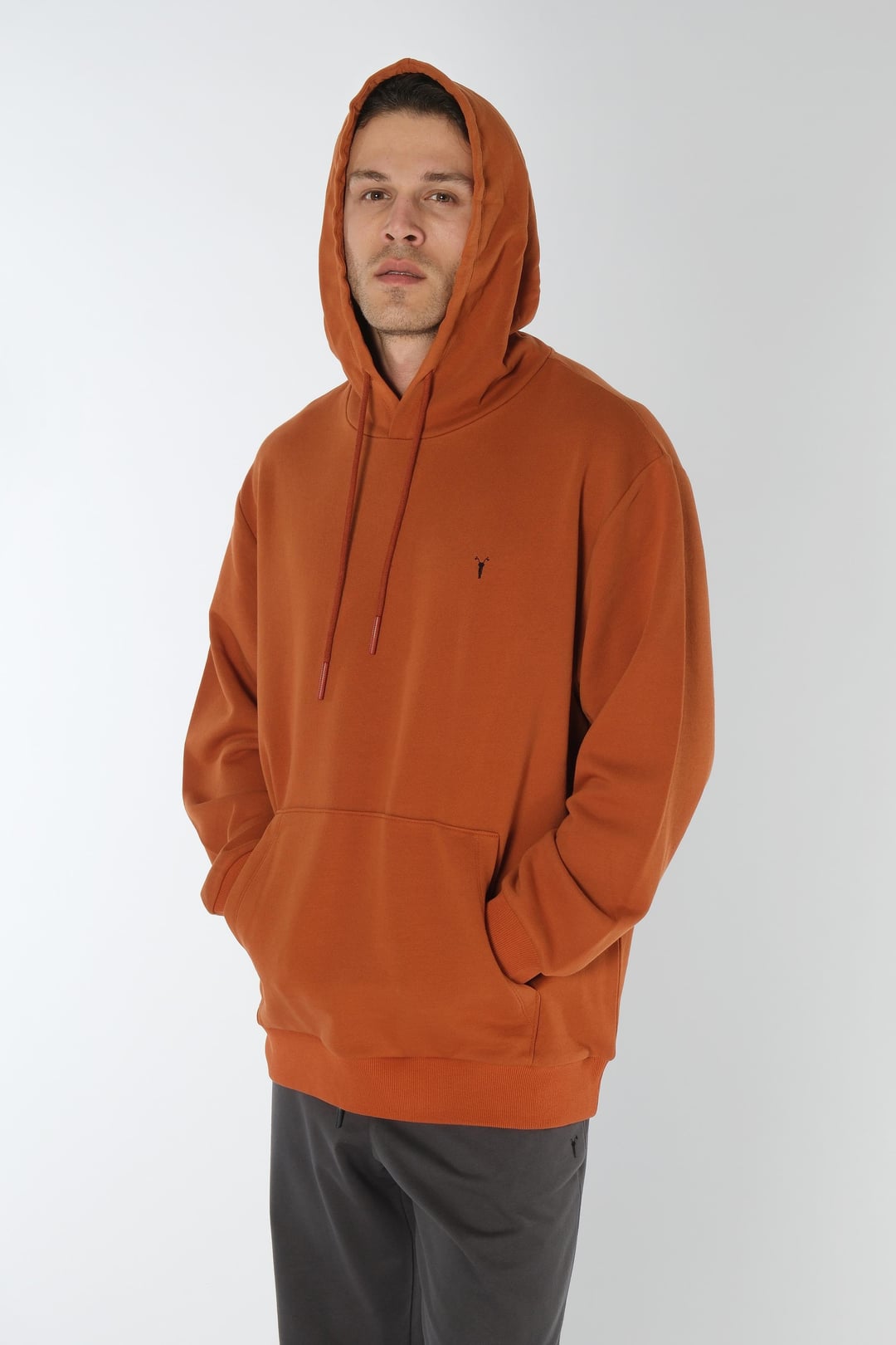 Kapüşonlu Kiremit Hoodie