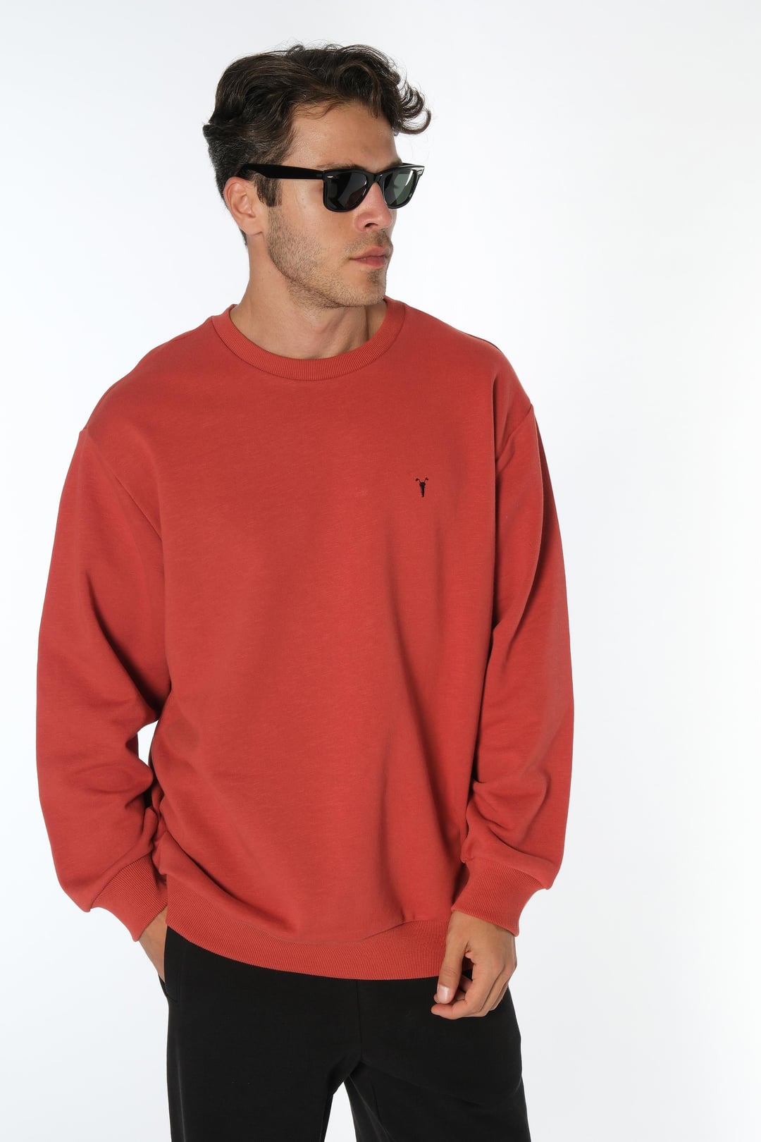 Kiremit Bisiklet Yaka Sweatshirt