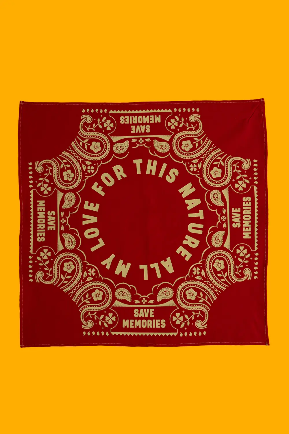 Poplin Baskılı Kırmızı Bandana
