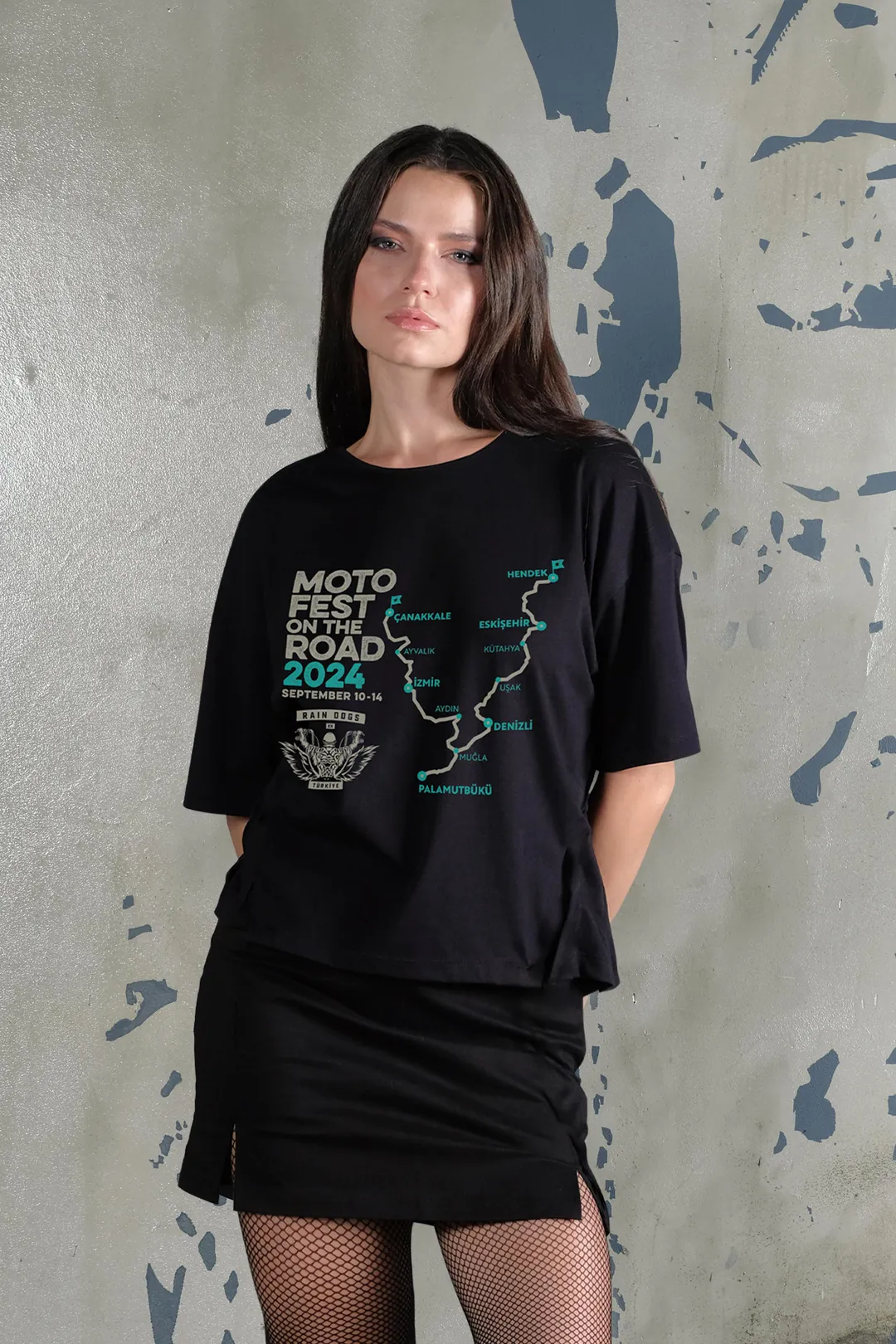Moto Fest 2024 Siyah Kadın Tişört
