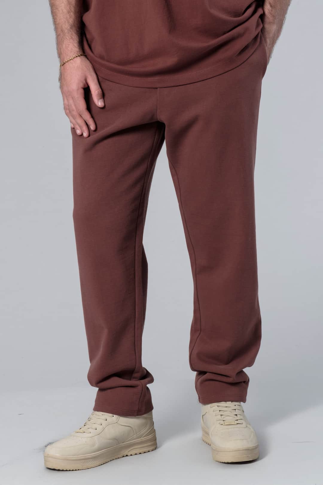 Kahverengi Basic Jogger Pantolon