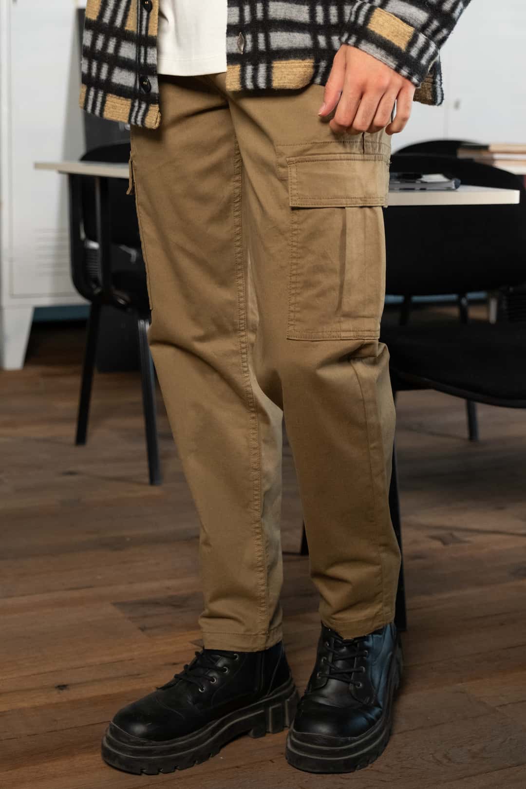 Erkek Haki Kargo Pantolon