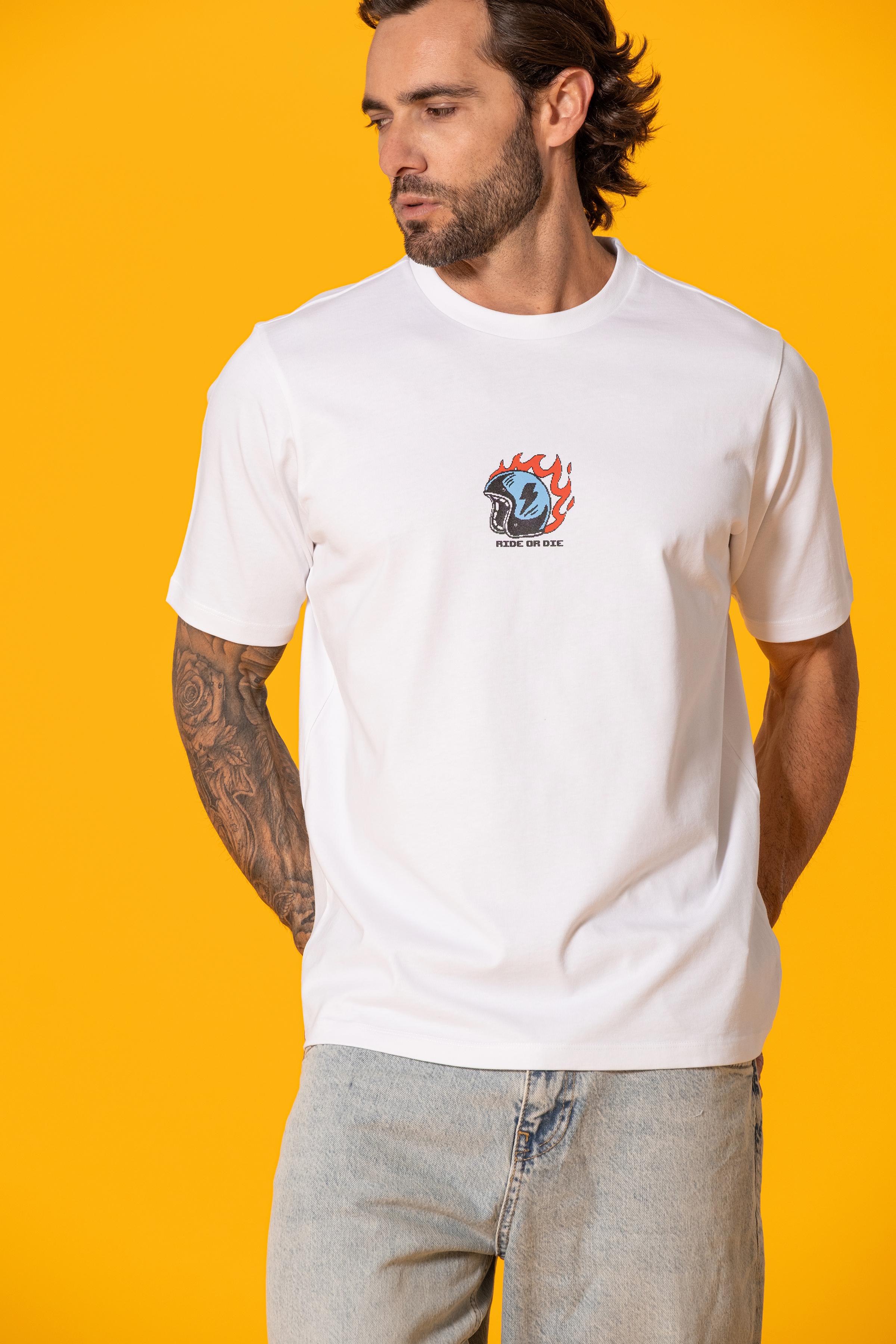 Minimal Oyun Tema Baskılı Beyaz Regular Tişört