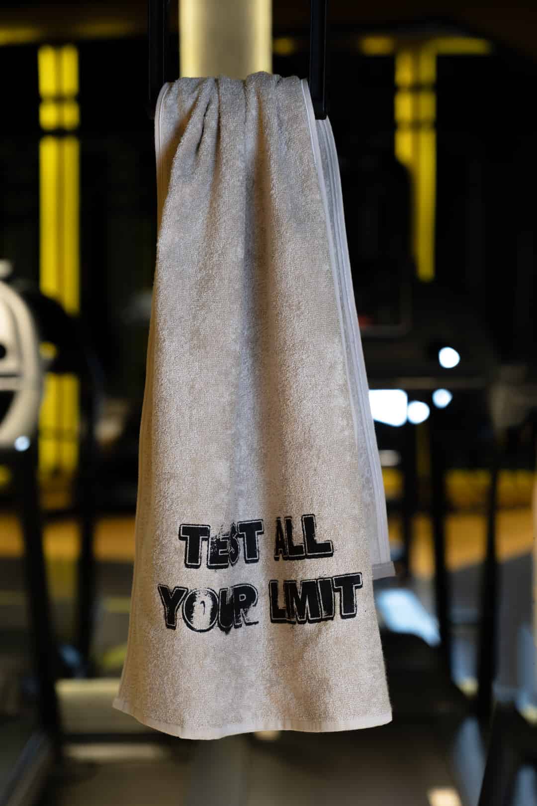 Baskılı Gri Pamuklu Spor Havlusu