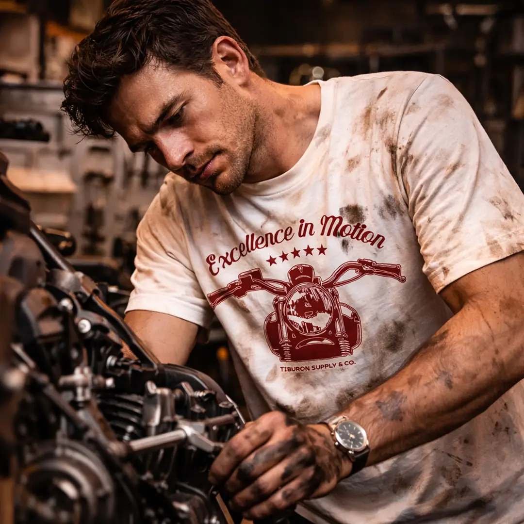 Baskılı Erkek Ekru Regular Tişört