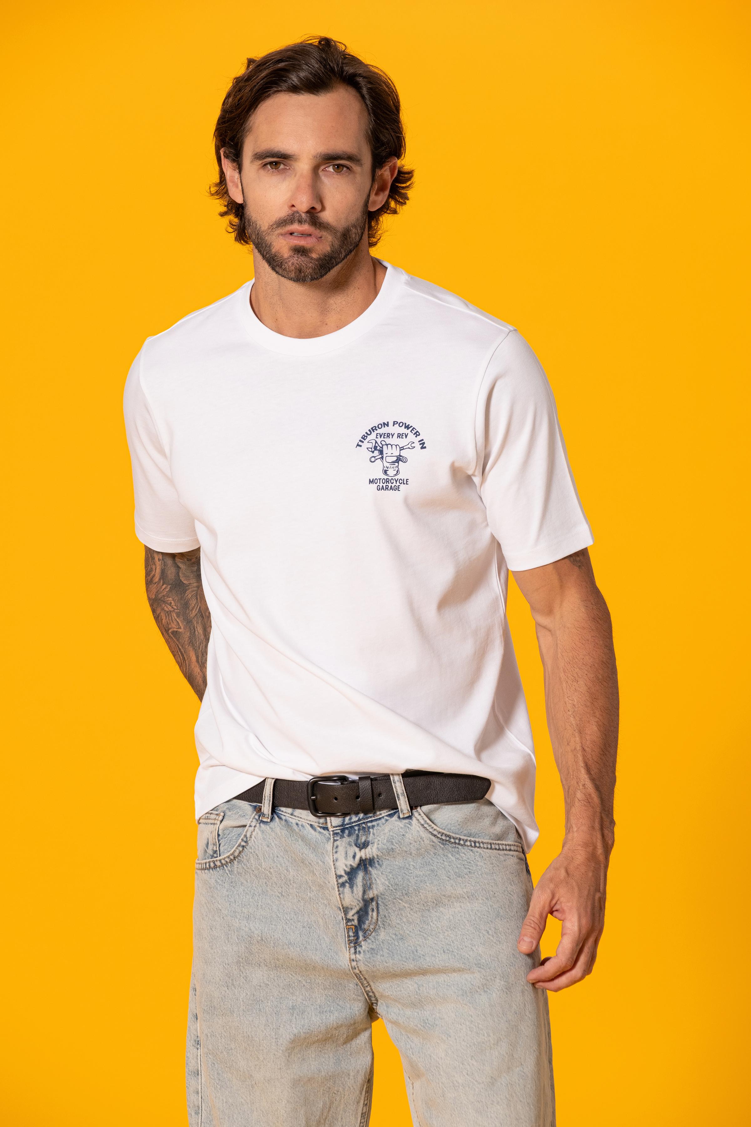 Minimal Baskılı Beyaz Regular Tişört
