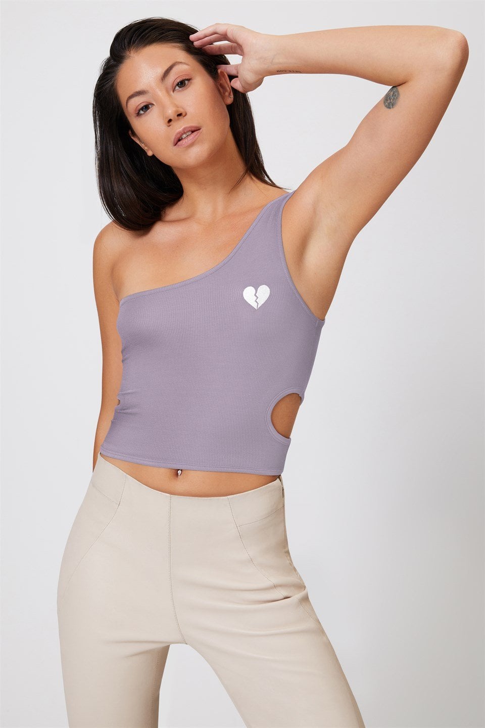 Tek Omuzlu Lila Body