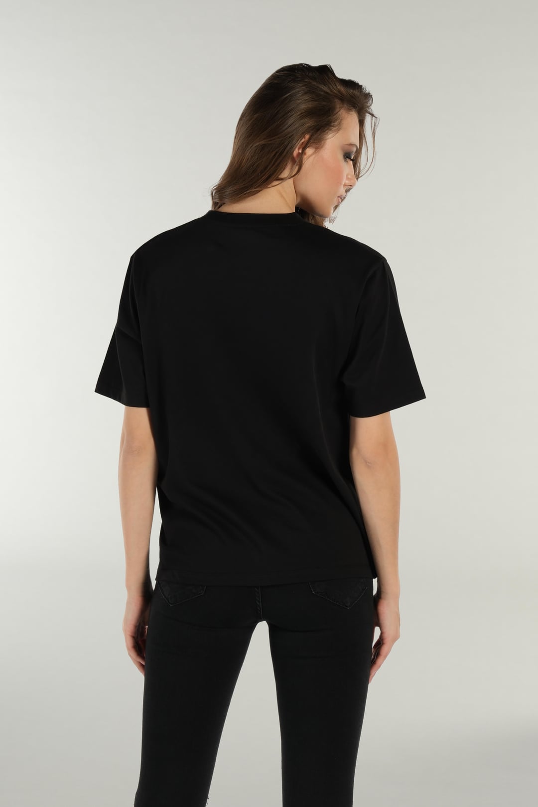 Halloween Baskılı Siyah Kadın Tshirt