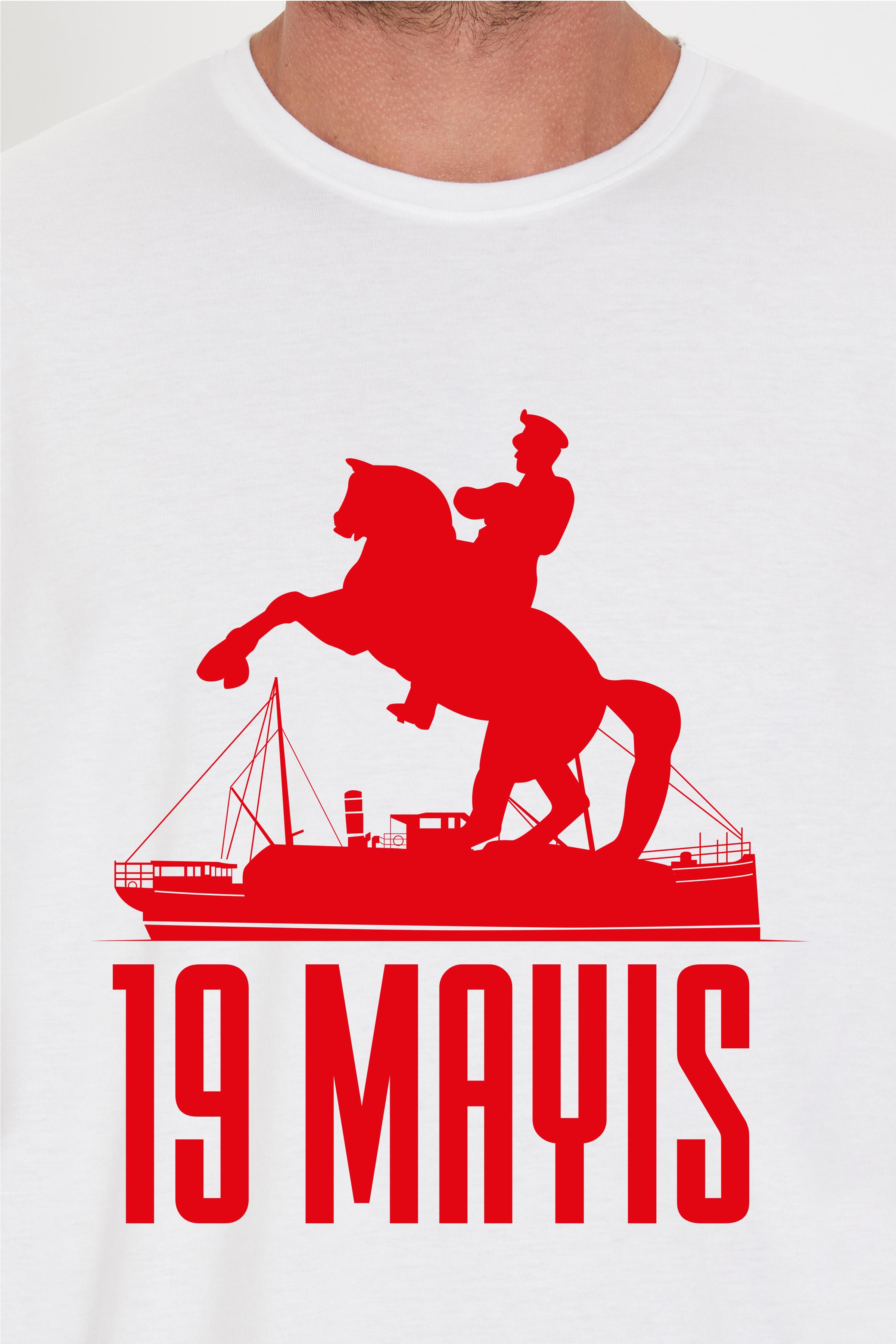 19 Mayıs Beyaz Erkek Tişört