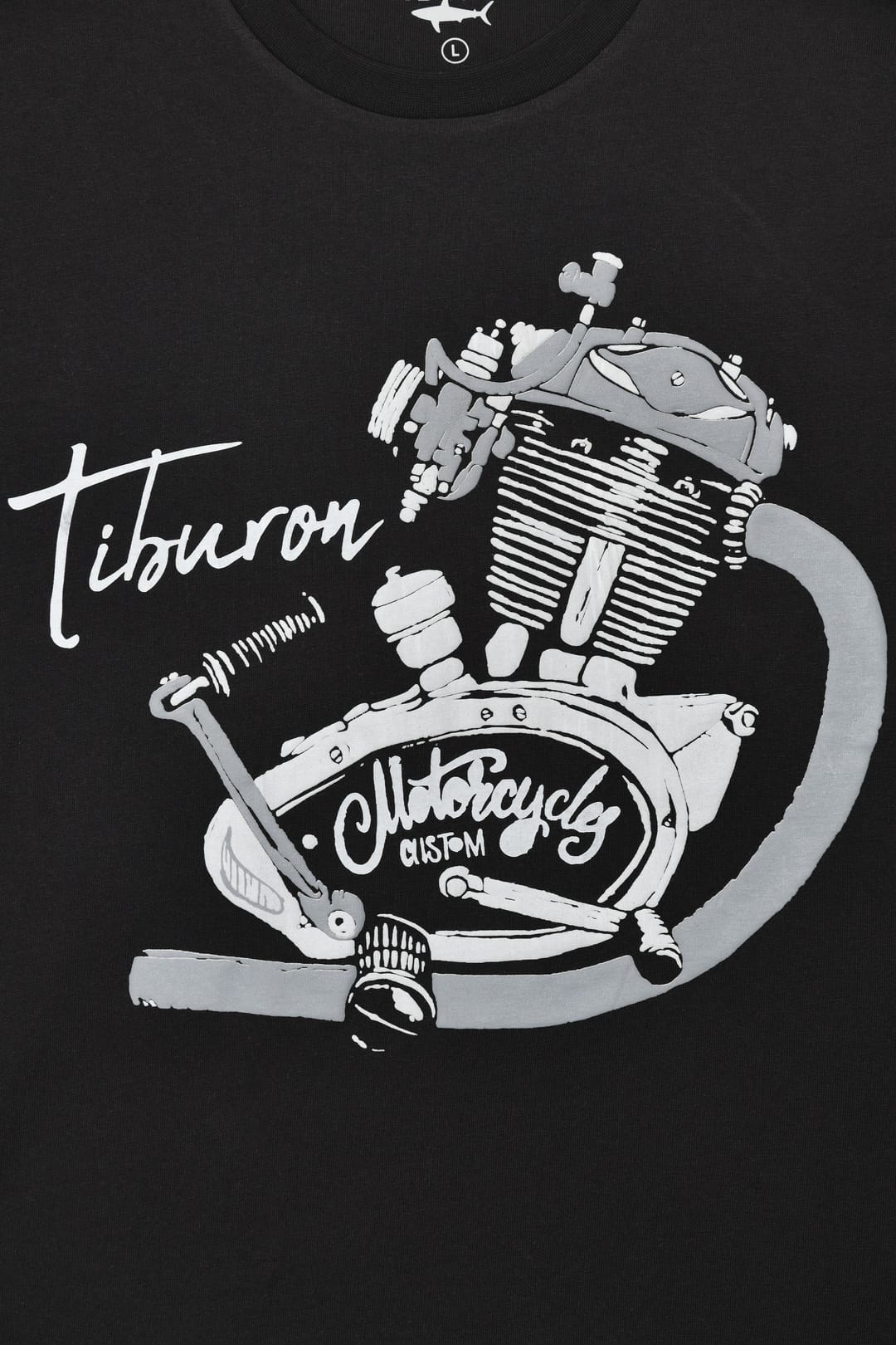 Motor Baskılı Siyah Uzun Kollu Tshirt