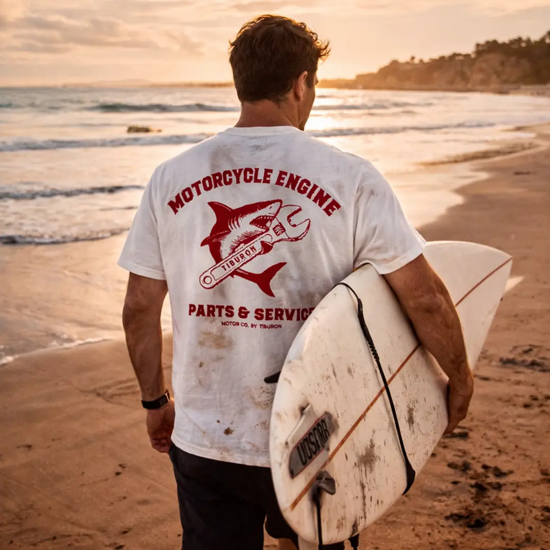 Tasarım Baskılı Erkek Ekru Regular Tişört