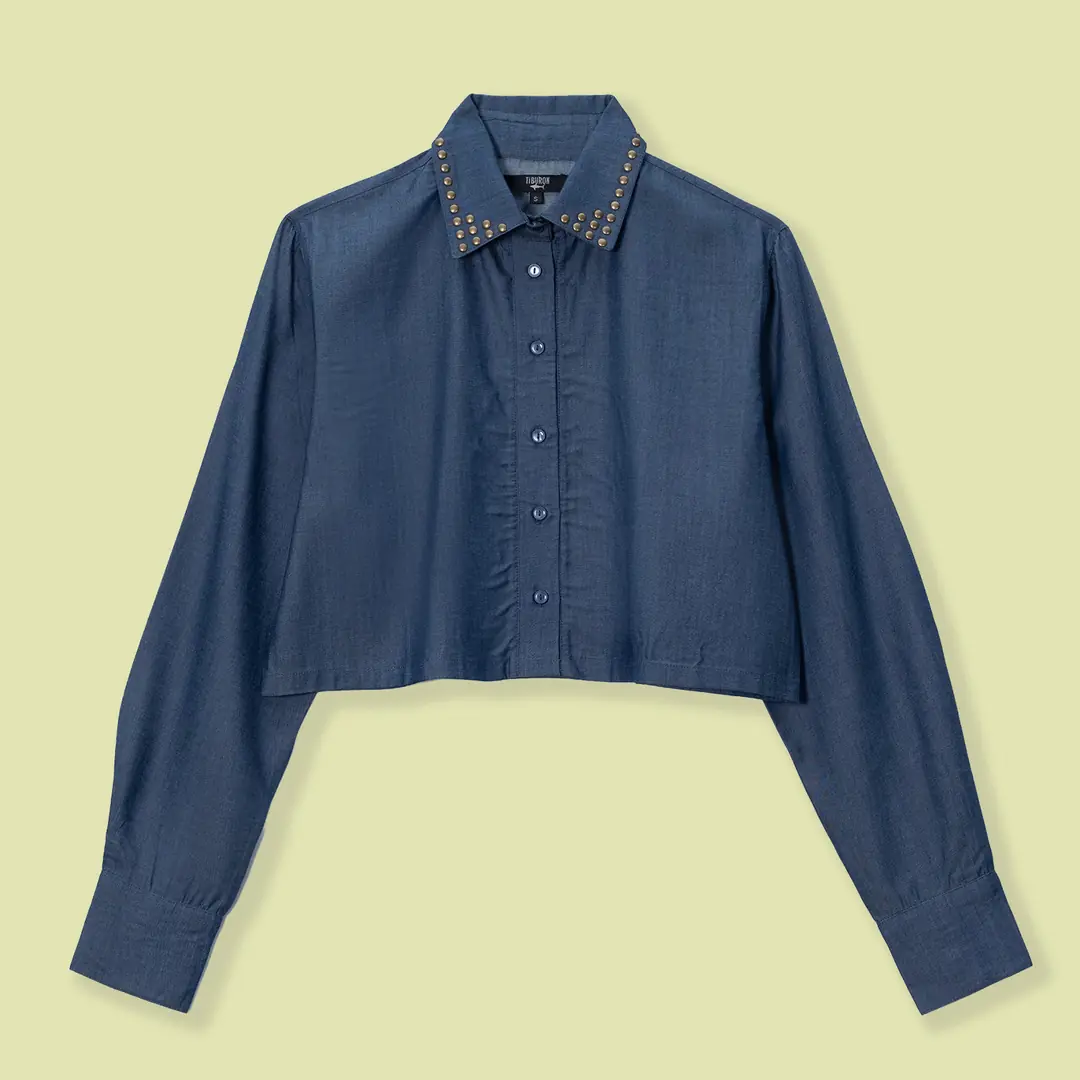 Troklu Kadın Kot Crop Gömlek