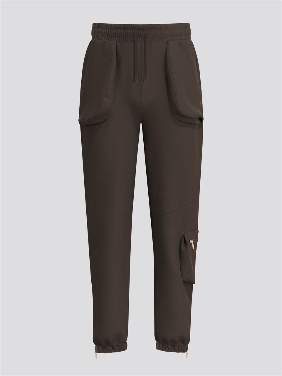 Kahverengi Kargo Kesim Kadın Jogger Pantolon