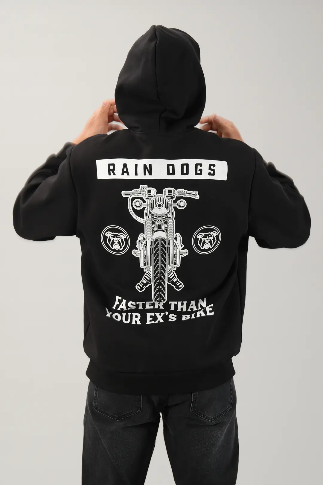 Rain Dogs Motor Sırt Baskılı Hoodie